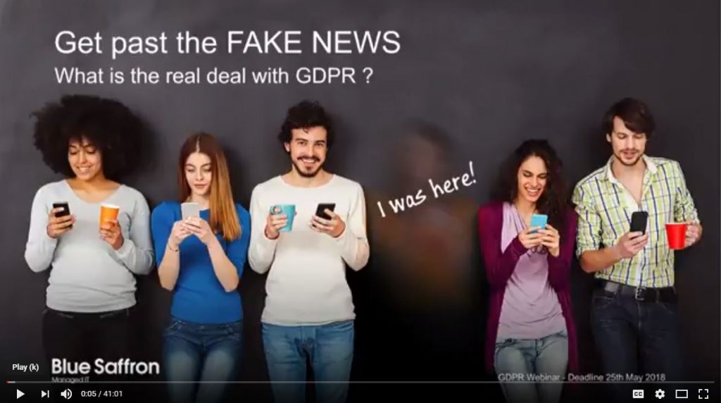 Get past the fake news on GDPR with Blue Saffron