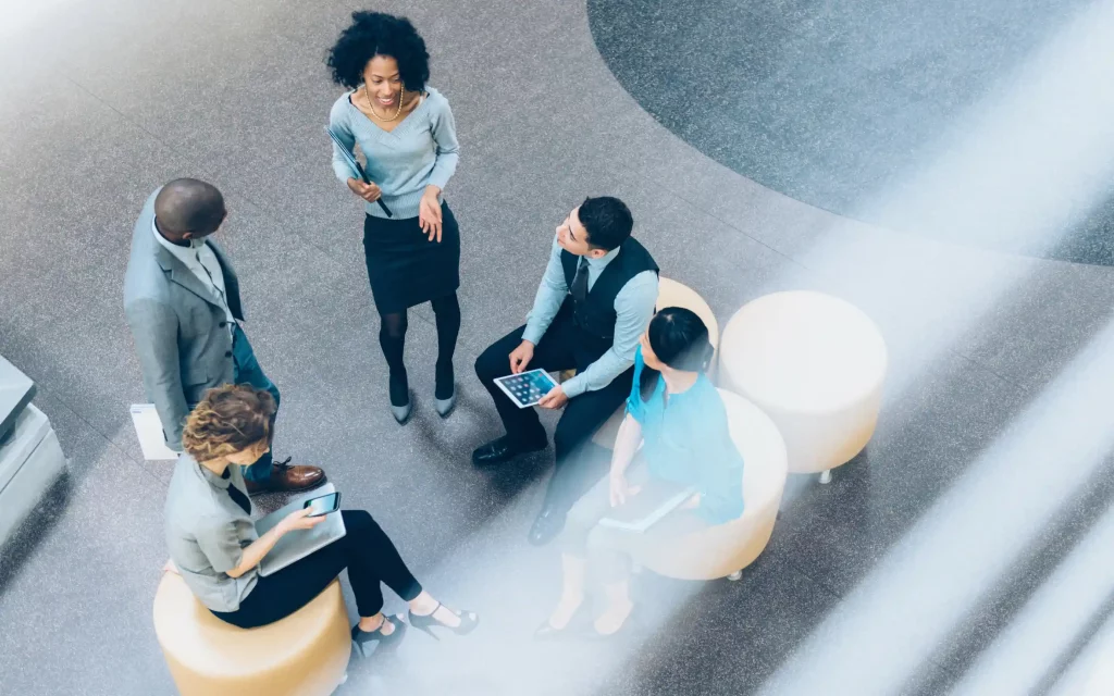 people sitting together at work